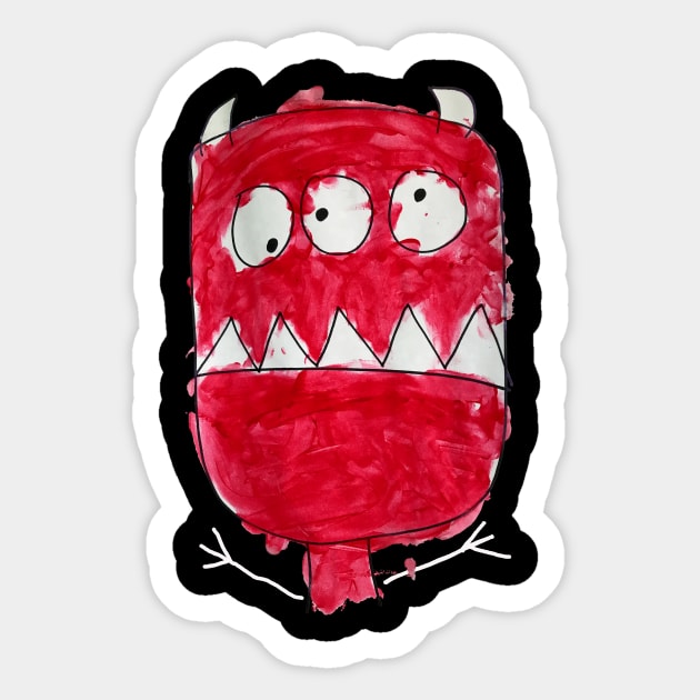 Red Monster Needs a Hug 2 Sticker by Fireworks Designs